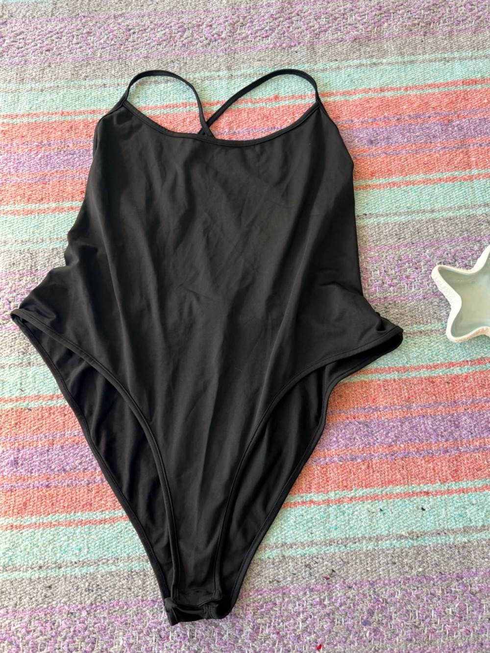 SHEIN Curve 4XL Black Bodysuit Strappy Open Back Sleeveless Plus Size